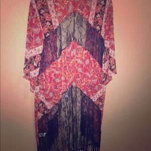 Floral Ankle Length Cardigan